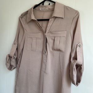 Mauve Top or Dress Women’s Size Small. Buttoned Cuffs EUC